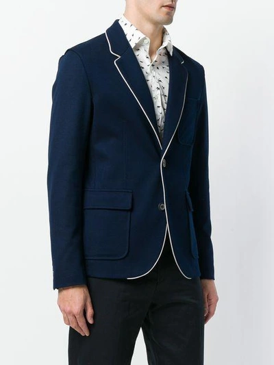 Shop Lanvin Panelled Blazer - Blue