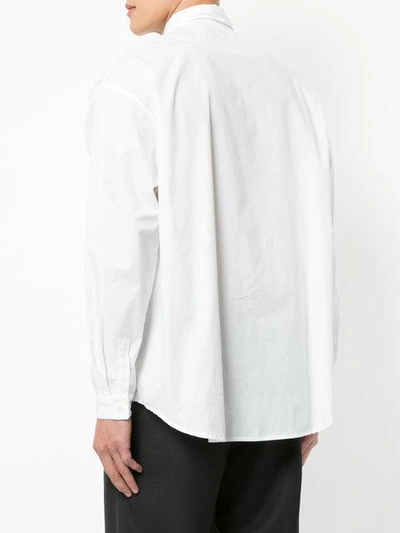 Shop Sunnei Striped Patch Shirt - White