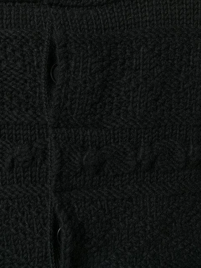 Shop Yohji Yamamoto Pattern Knitted Cardi-coat In Black