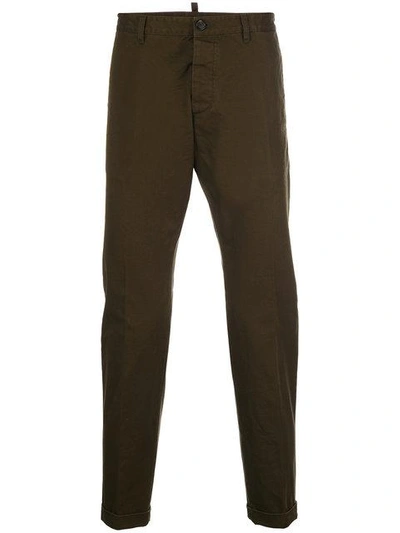 Shop Dsquared2 Classic Chinos In Green
