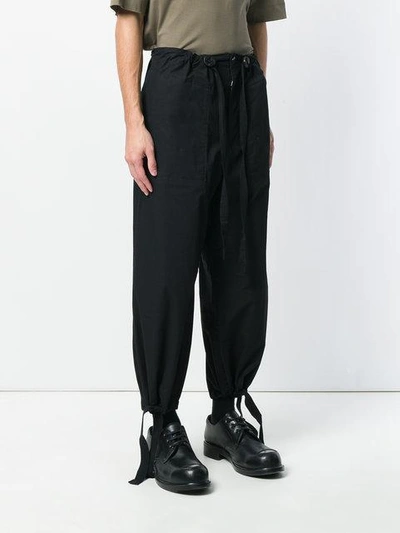 Shop Takahiromiyashita The Soloist Loose Fit Cropped Trousers In Black