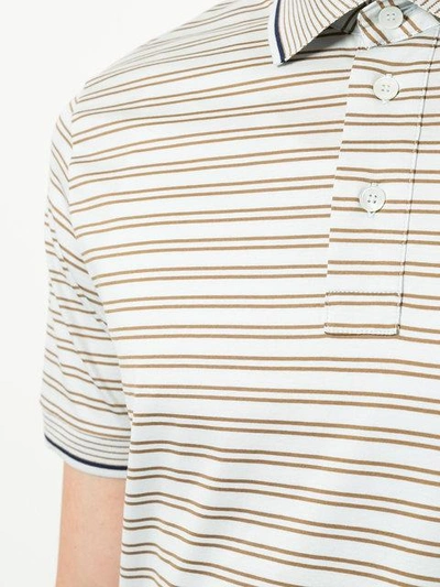 Shop Cerruti 1881 Striped Polo Shirt In White