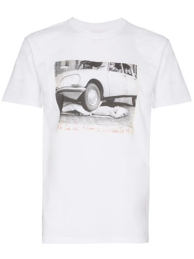 Shop Languages Car Print Short Sleeve Cotton T-shirt - White