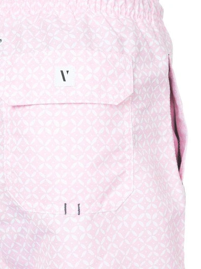 Shop Venroy Geometric Print Swim Shorts - Pink