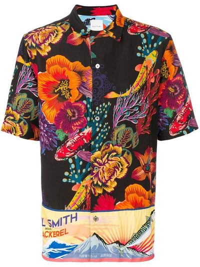 Shop Paul Smith Floral Print Shortsleeved Shirt