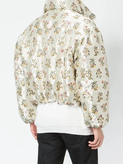Shop Edward Crutchley Floral Cropped Jacket - White