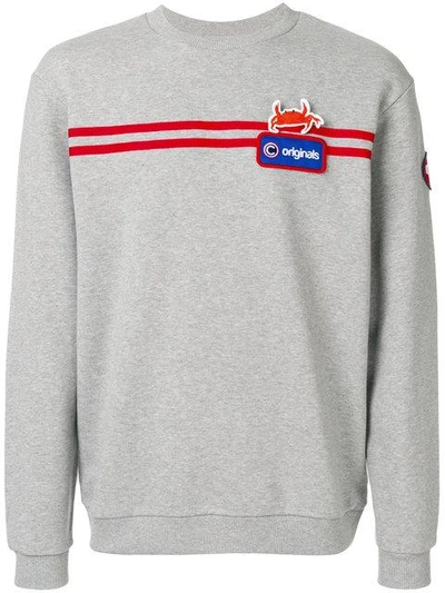 Shop Au Jour Le Jour For Colmar Logo Stripe Sweatshirt - Grey