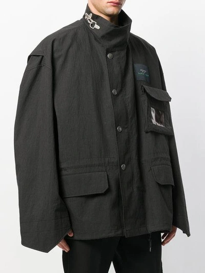 Shop Raf Simons Utilitarian Oversized Jacket - Black
