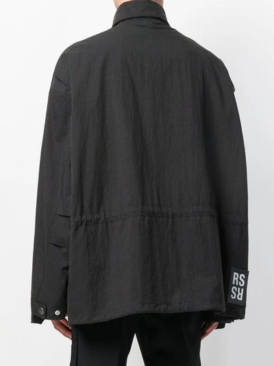 Shop Raf Simons Utilitarian Oversized Jacket - Black