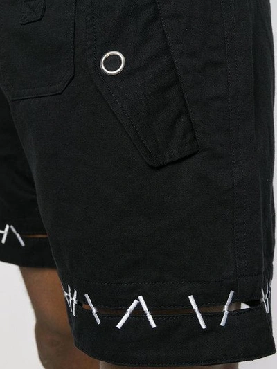 Shop Ktz Pin Embroidered Belt Shorts In Black