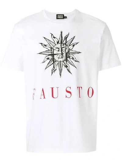 Shop Fausto Puglisi Sun Print Logo T-shirt - White