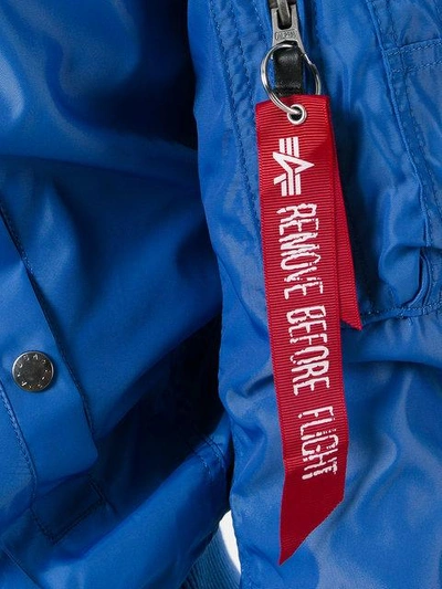 Alpha Industries Zipped Bomber Jacket In Blue