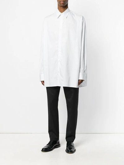 Shop Raf Simons Striped Oversized Shirt