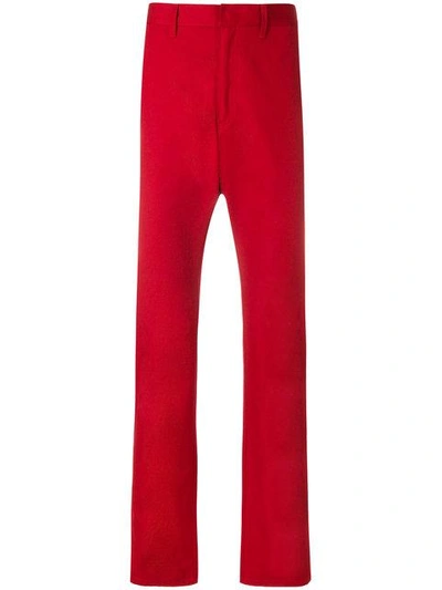Shop Prada Classic Straight Leg Trousers In Red