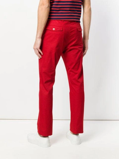 Shop Prada Classic Straight Leg Trousers In Red