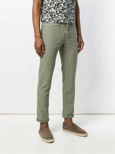 Shop Incotex Tailored Fitted Trousers - Green