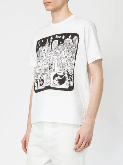 Shop Junya Watanabe Man Cartoon Print T-shirt - White