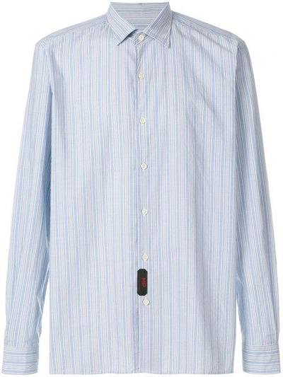 Shop Mp Massimo Piombo Striped Shirt In Blue