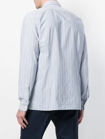 Shop Mp Massimo Piombo Striped Shirt In Blue