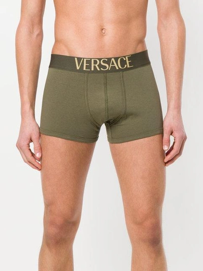 Shop Versace Logo Waistband Boxers In A89j