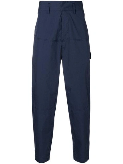 Shop Tonello Cs High Waisted Baggy Trousers - Blue
