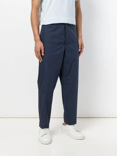 Shop Tonello Cs High Waisted Baggy Trousers - Blue