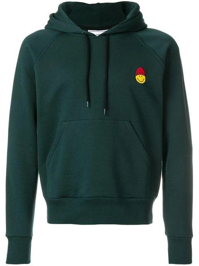 Shop Ami Alexandre Mattiussi Hoodie With Patch Smiley In Green