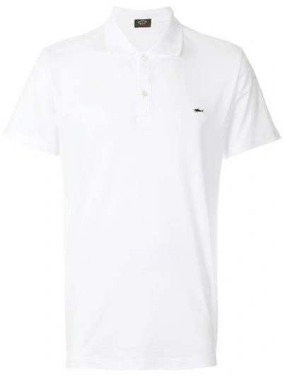 Shop Paul & Shark Logo Patch Polo Shirt In White