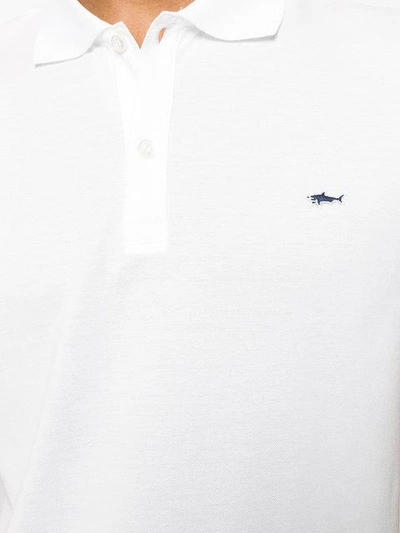Shop Paul & Shark Logo Patch Polo Shirt In White
