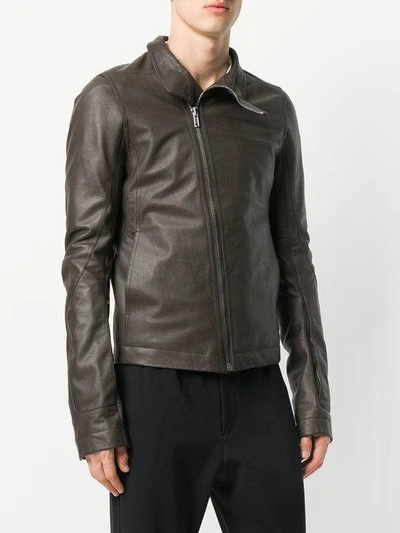 Shop Rick Owens Bikerjacke Mit Reissverschluss In Brown