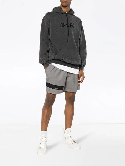 Shop Raf Simons Very Short Tape Check Shorts - Multicolour