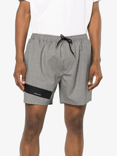 Shop Raf Simons Very Short Tape Check Shorts - Multicolour