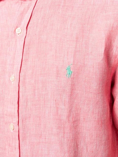 Shop Polo Ralph Lauren Long Sleeved Woven Shirt In Pink