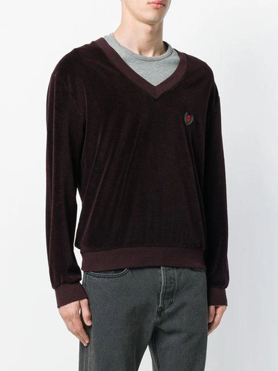 Shop Yeezy V-neck Sweatshirt - Red