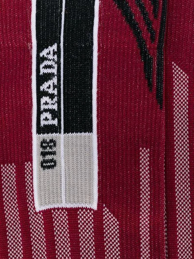 Shop Prada Striped Socks In Red