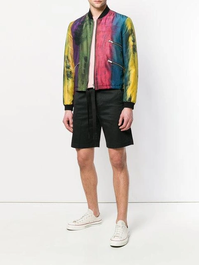 Shop Saint Laurent Tie-dye Varsity Jacket - Multicolour