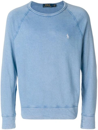 Shop Polo Ralph Lauren Faded Logo Sweatshirt - Blue