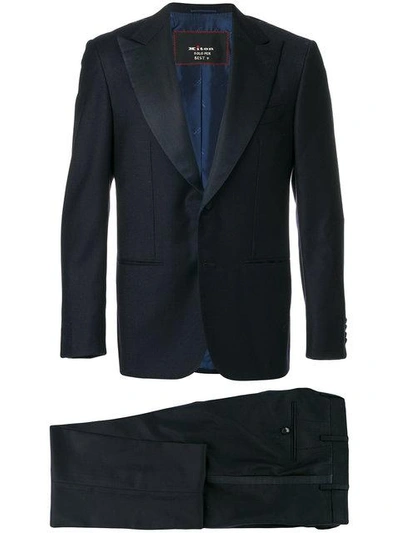 Shop Kiton Two Piece Dinner Suit In Blue