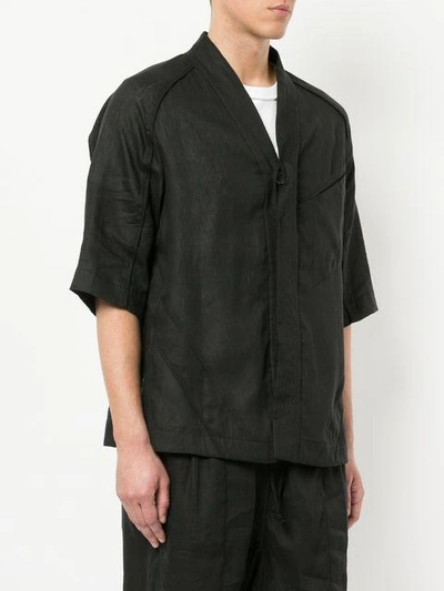 Shop Abasi Rosborough Desert Short-sleeve Shirt In Black