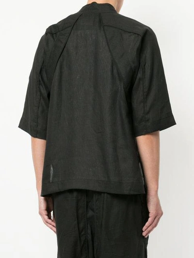 Shop Abasi Rosborough Desert Short-sleeve Shirt In Black