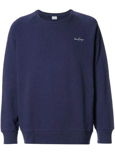 Shop Second / Layer Embroidered Raglan Sweatshirt In Blue