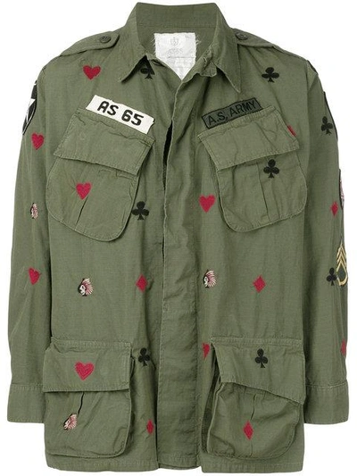 Shop As65 Printed Army Jacket In Green