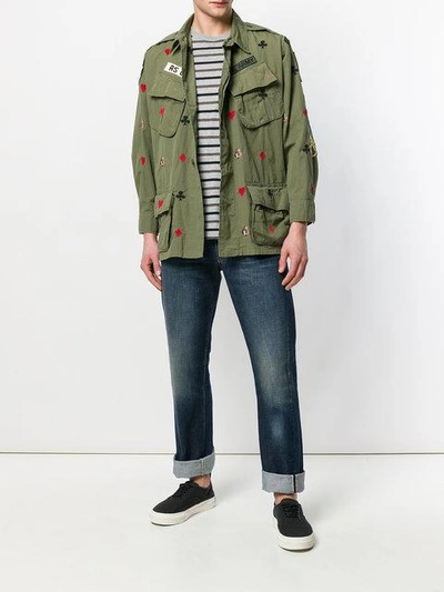 Shop As65 Printed Army Jacket In Green