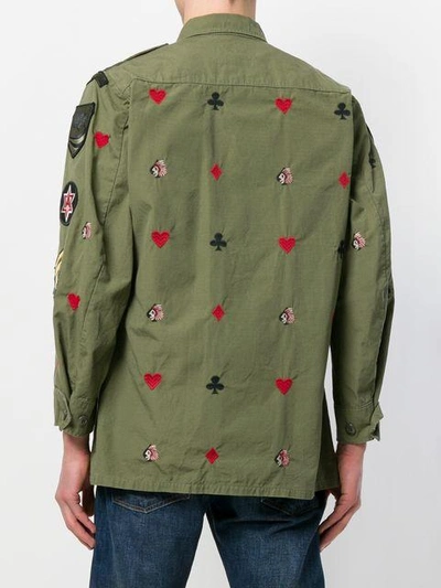 Shop As65 Printed Army Jacket In Green