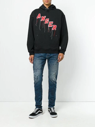 Mr. Completely Embroidered Anger Hoodie In Black | ModeSens