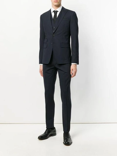 Shop Dsquared2 London Three-piece Suit In Blue