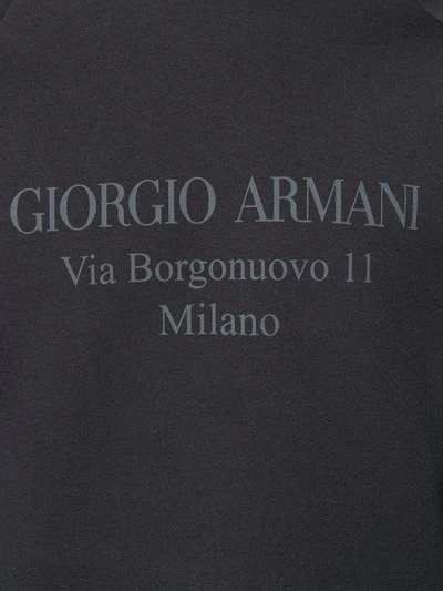 Shop Giorgio Armani Logo Detail Sweatshirt In Blue
