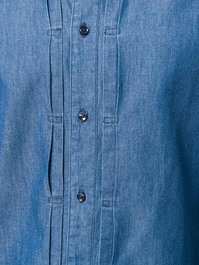 Shop Natural Selection Grandad Button Shirt In Blue