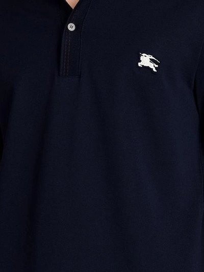 Shop Burberry Piqué Polo Shirt - Black