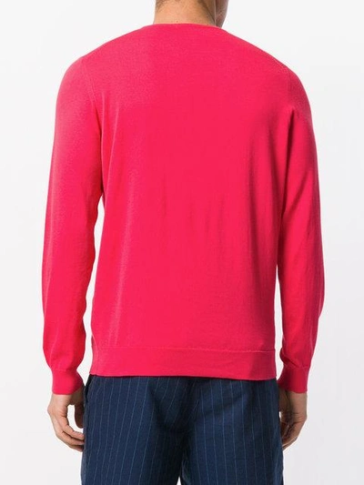 Shop Drumohr Crew Neck Sweater - Pink In Pink & Purple